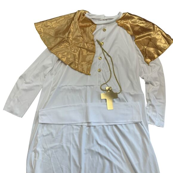 Pious Pop Halloween Costume White Gold Hat Cross Cosplay Holiday Adult XL - Picture 4 of 5